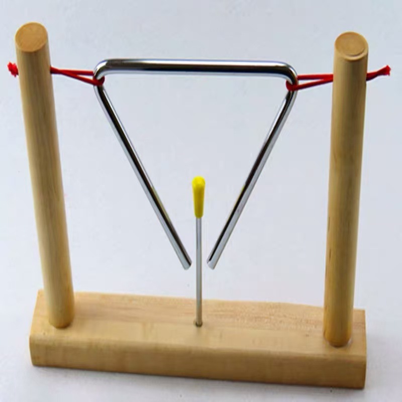 Instrumento de percusión Orff para niños, campana triangular, material didáctico musical para actuaciones en jardín de infantes, triángulo de hierro de 45678 pulgadas