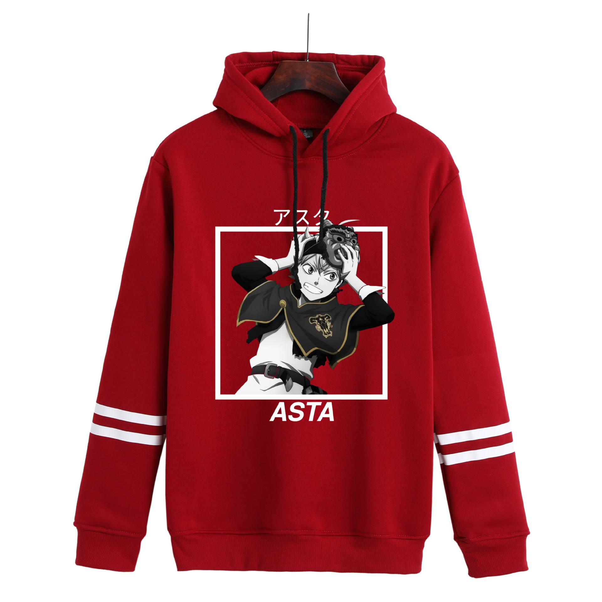 Sudadera con capucha con estampado periférico de trébol de cuatro hojas negro de anime suéter suelto casual transfronterizo