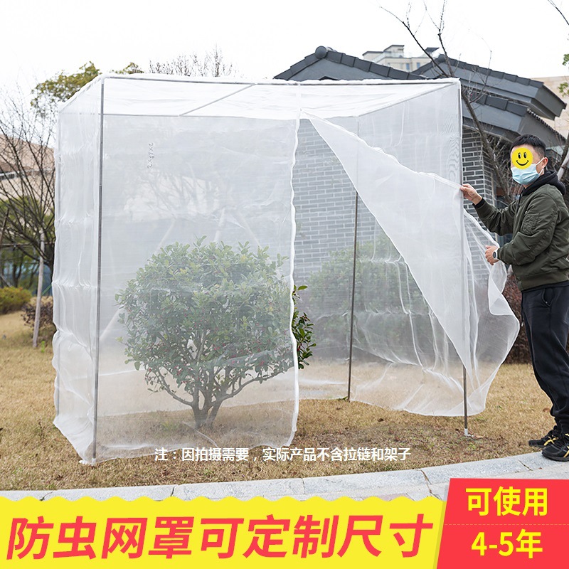 果树防虫网罩大棚防虫网花卉植物杨梅树莲雾树盖网白色防风网室