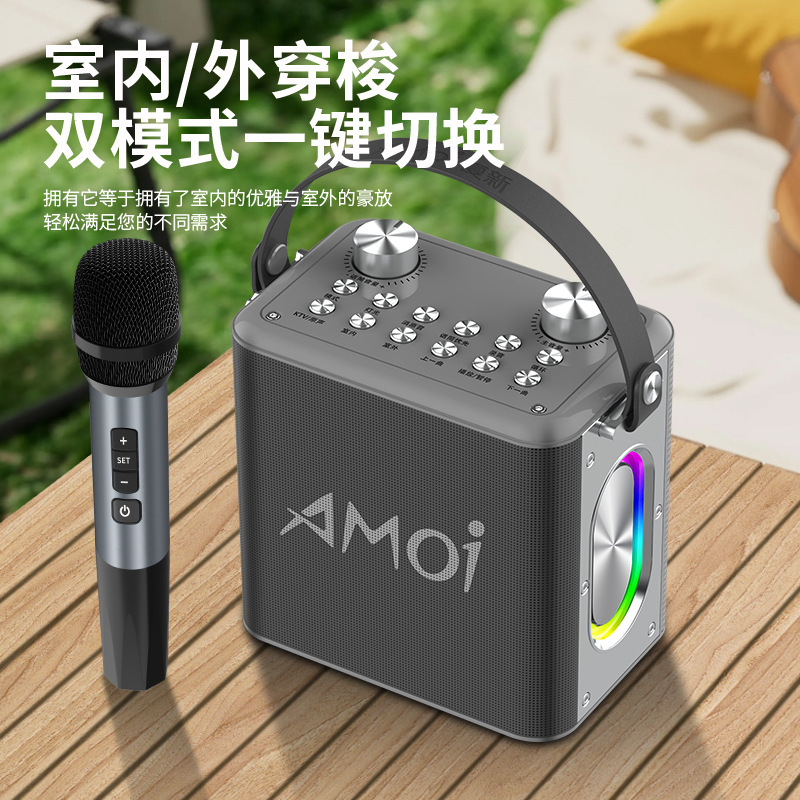 夏新k 17ブルートゥースk歌音響新型アウトドア携帯マイク付き携帯広場ダンス大音量の小さいスピーカー|undefined