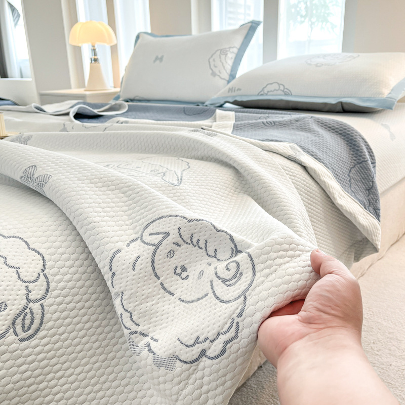 Cool pero no helado-baa azul-sombrero de cama de colcha de verano/asiento suave con la misma funda de almohada