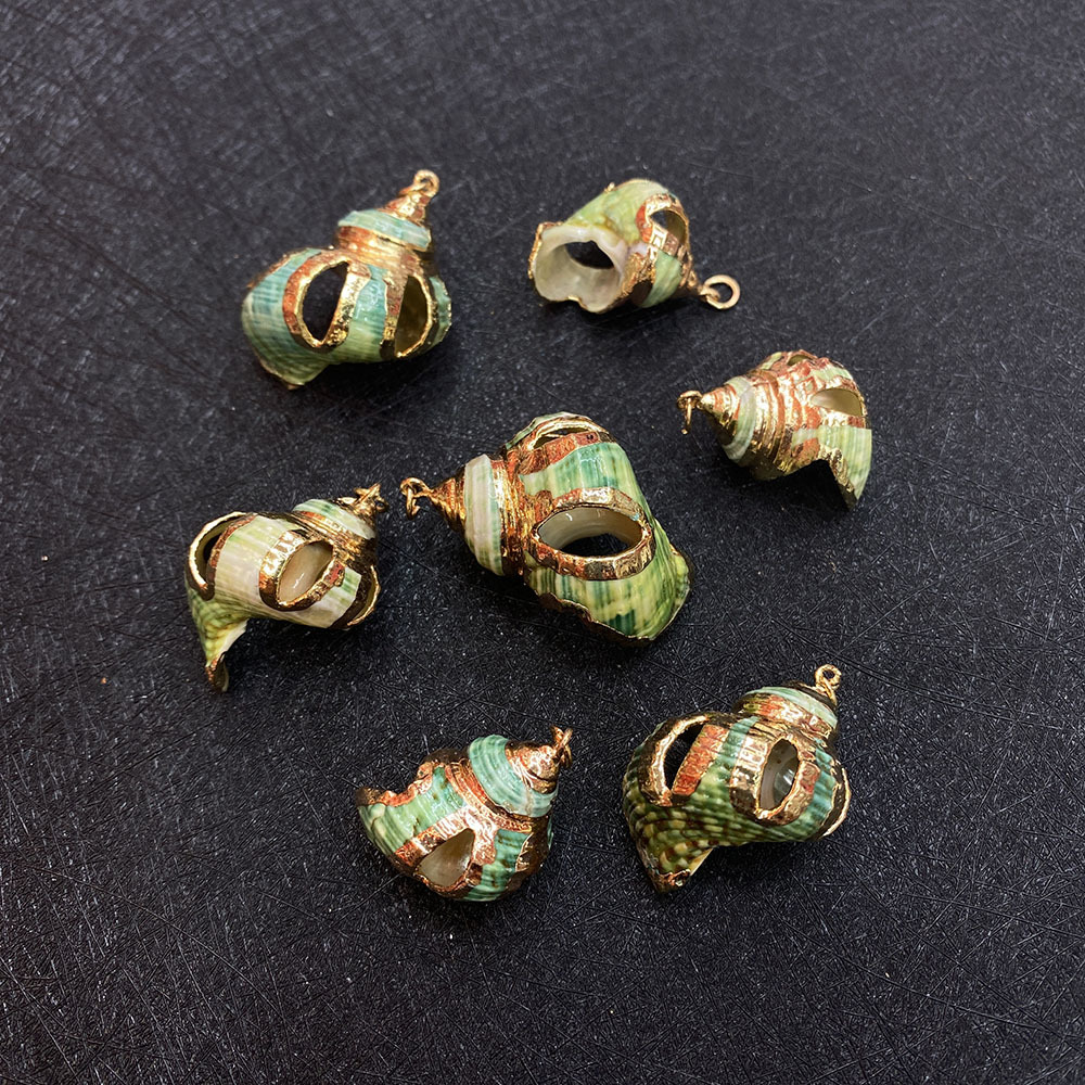 13g Weight Pendant, Beads Jewelry Making Type Electroplated Color Treatment Shell Inlay Material 1 Piece Shell Shell Scallop Conch Shell Pendant Beads Pendants Necklace