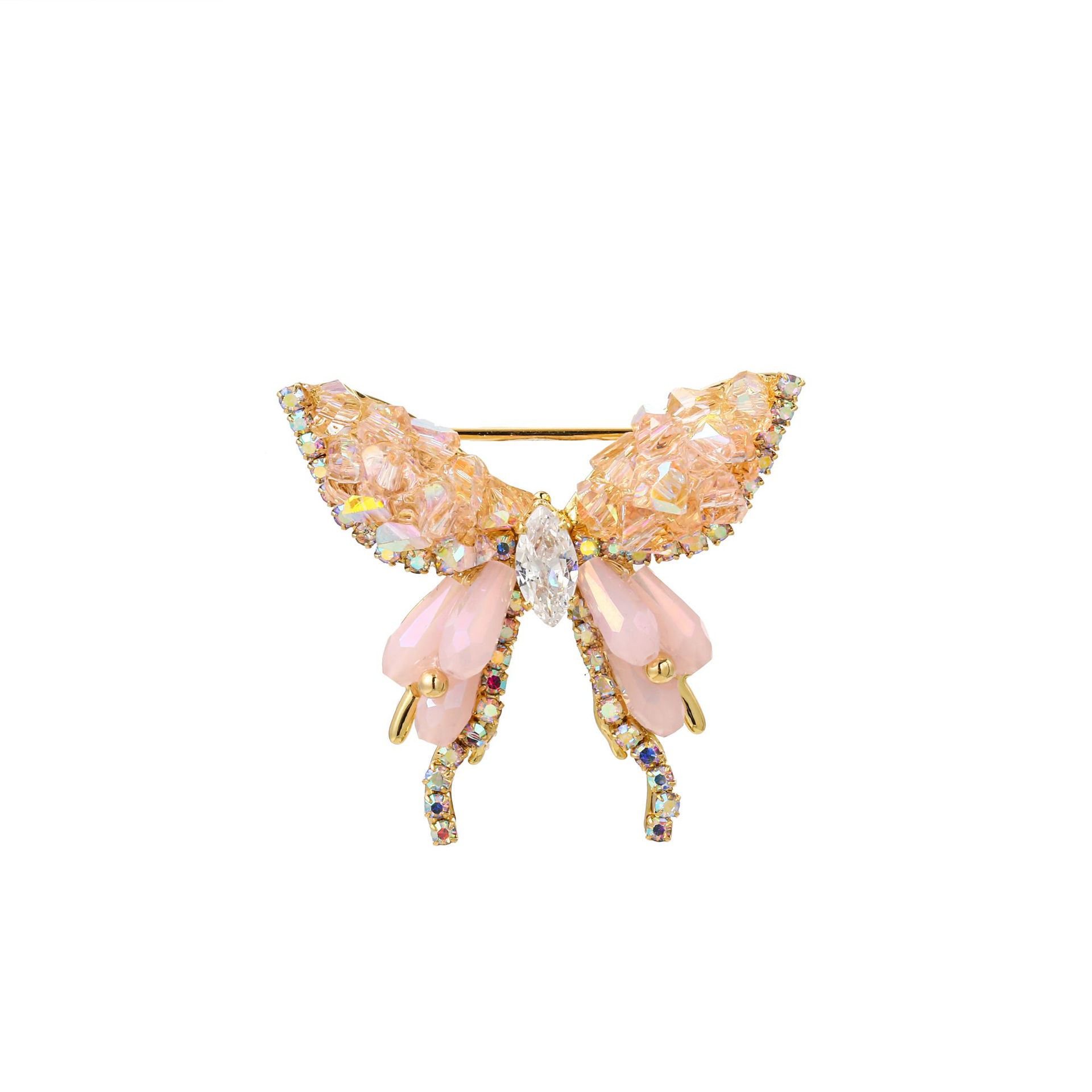 Élégant Papillon Perles Baroques Le Cuivre Femmes Broches display picture 8