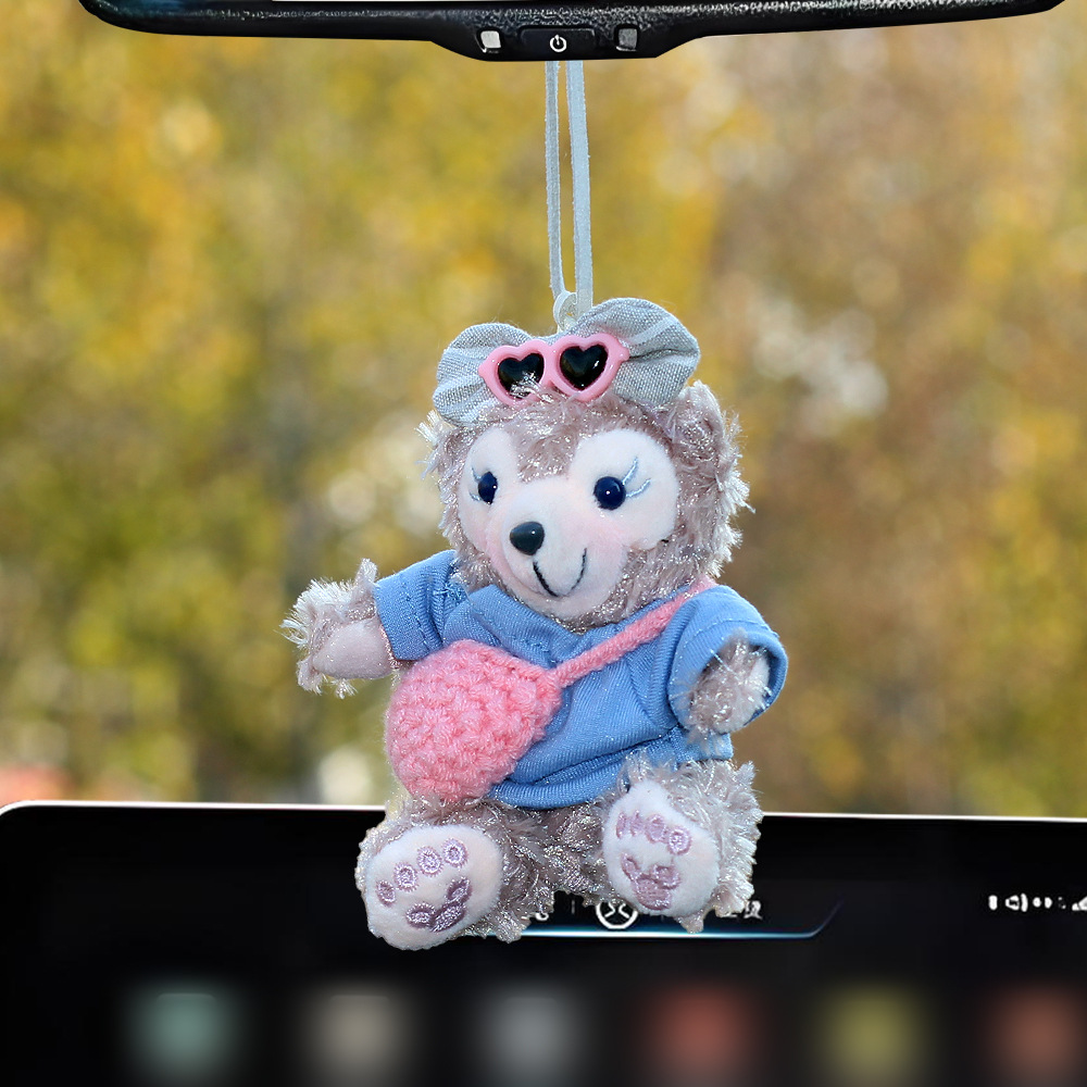 Caricatura de dibujos animados Sherry Duffy muñeca de peluche adornos nuevos accesorios para automóviles decoración espejo retrovisor femenino