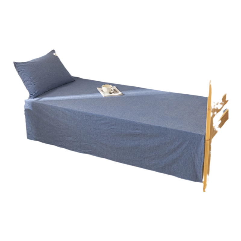 Sábana de algodón lavado de algodón puro para dormitorio de estudiantes, pieza individual 100 algodón, sábana de cama individual, funda de almohada, juego de tres piezas