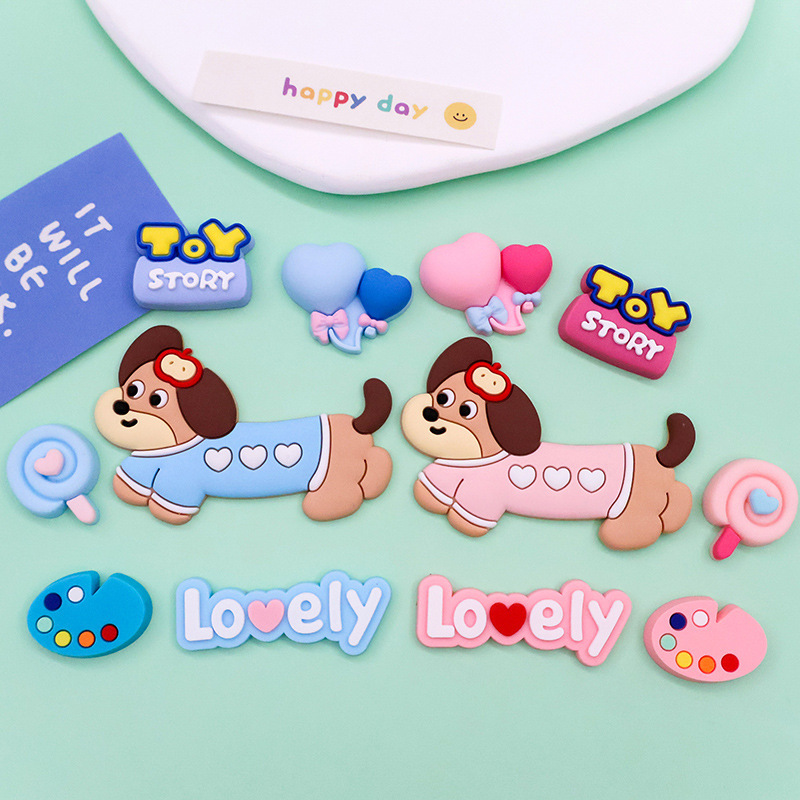 Dachshund Love Puppy Car Hook Sausage Dog Electric Vehicle Phone Case Shoe Patch Decoration DIY Accessories