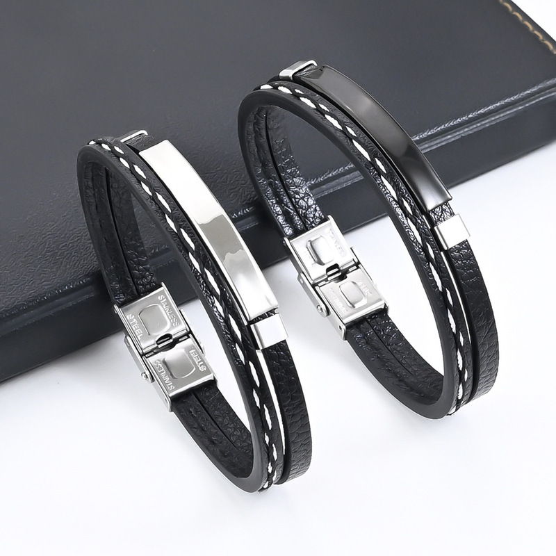 European and American Simple and Versatile Creative New Titanium Steel Couple Korean Bracelet Fashion Personalized Hand-Woven Bracelet Wholesale European and American Simple and Versatile Creative New Titanium Steel Couple Korean Bracelet Fashion Personalized Hand-Woven Bracelet Wholesale