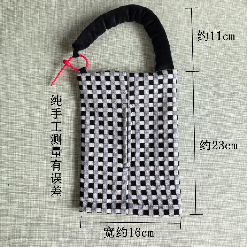 Car-Mounted Tissue Box, Fabric Tissue Bag, Car Tissue Box Supplies, Household and Car Universal Hanging Tissue Box