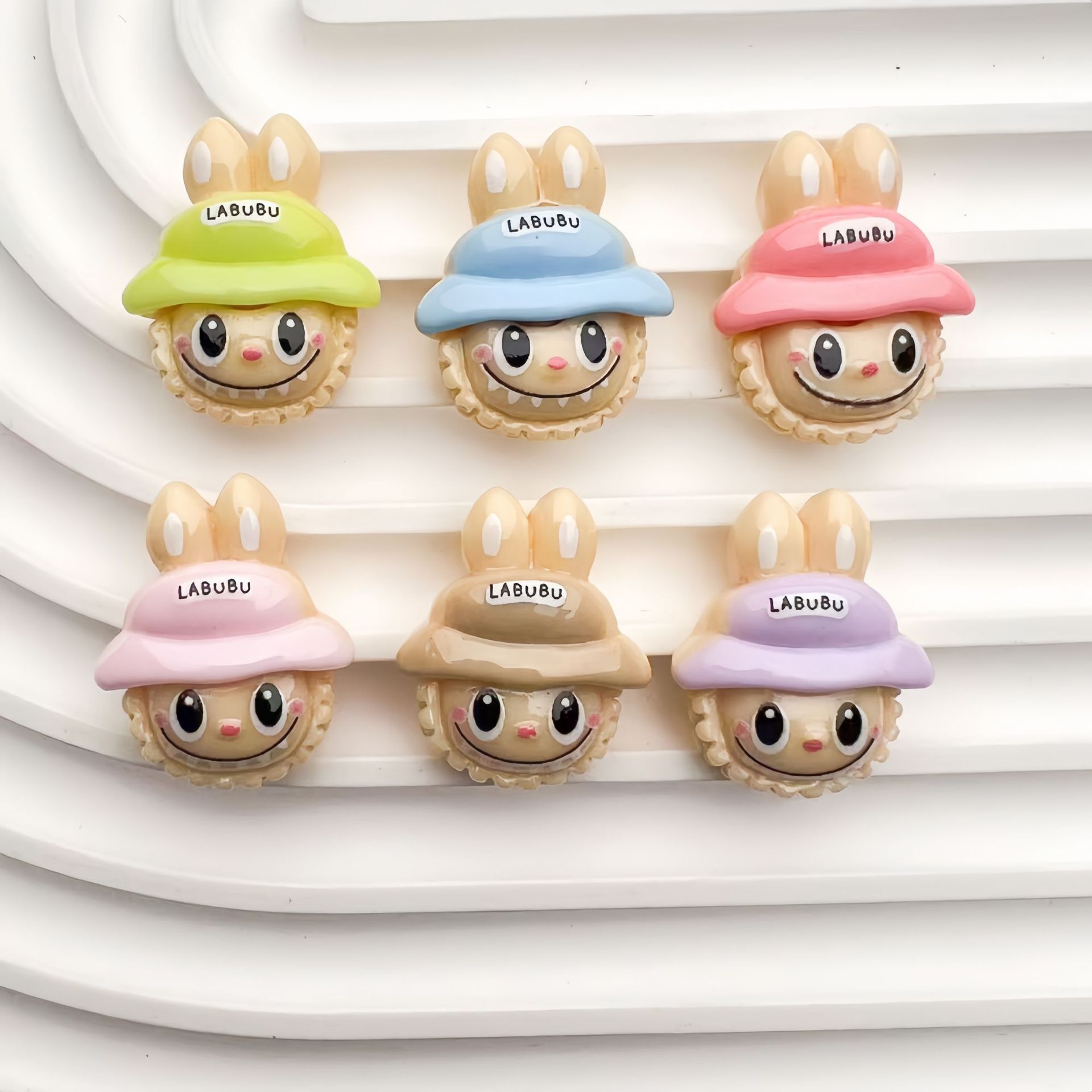 Cartoon Doll Multi-Color Hat Resin Accessories Cream Glue DIY Handmade Hairpin Refrigerator Magnet Hole Shoe Jewelry Batch