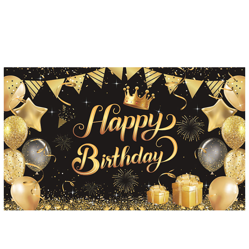 Fondo de fiesta con pancarta de feliz cumpleaños 2025, tela colgante para fotos con tema de cumpleaños, decoración fotográfica.