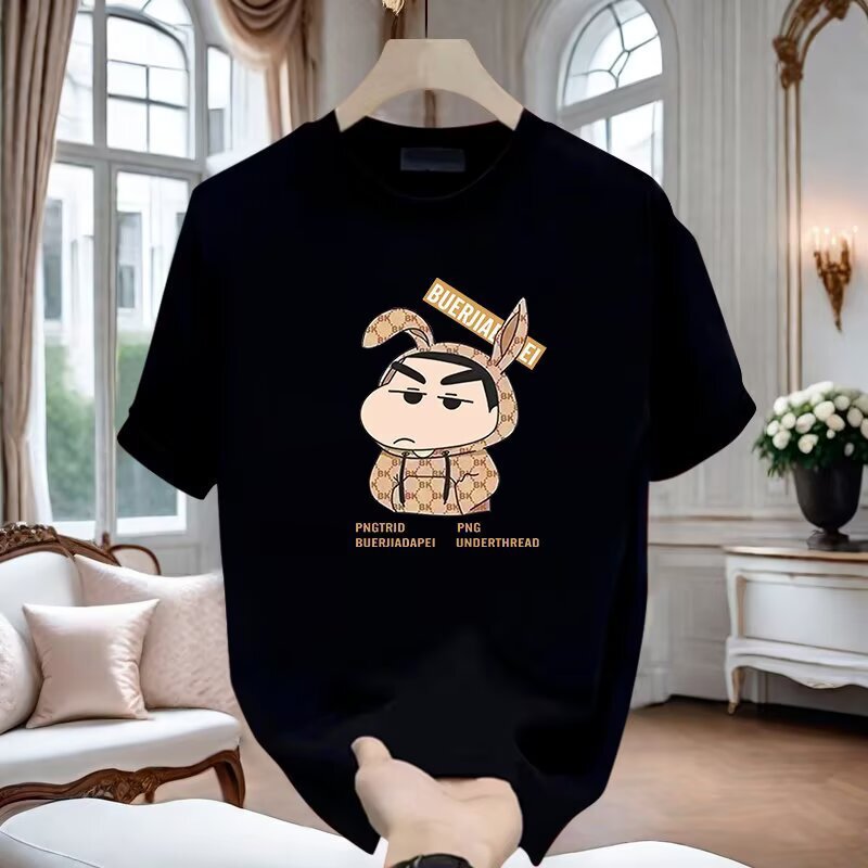 Crayon Pure Cotton 220g Short-Sleeve Xiaoxin New Casual Fashion T-Shirt Summer Versatile Men's Clothing High-End Top