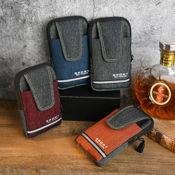 New Outdoor Mobile Phone Waist Bag for Men, Multifunctional Vertical Mobile Phone Bag, Sports Belt Bag, Tactical Waist Bag Wholesale Customization