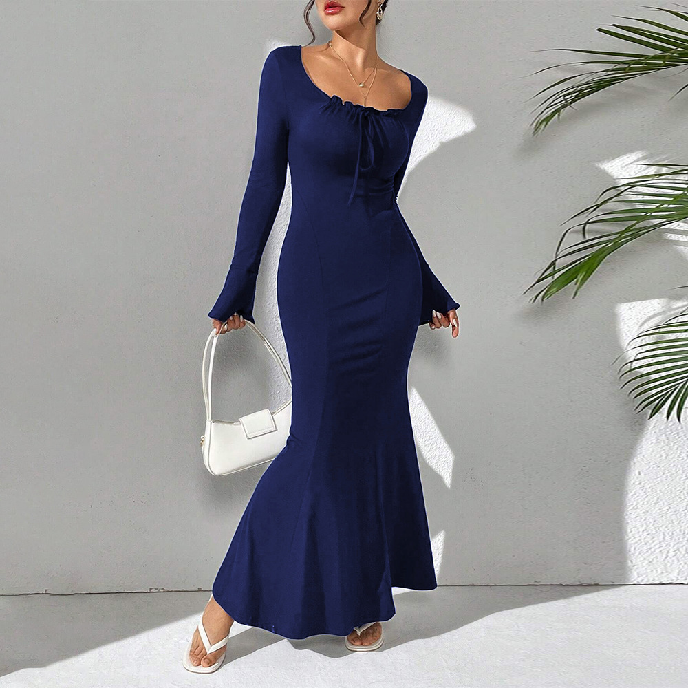 Elegant Long Sleeve Mermaid Dress Fall Winter Collection Party Wear Comfortable Fabric Wholesale Available