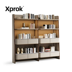 XProk, простая минималистичная книжная полка в итальянском стиле, вилла, роскошный кабинет, соответствующая серия, современный легкий роскошный книжный шкаф из цельного дерева