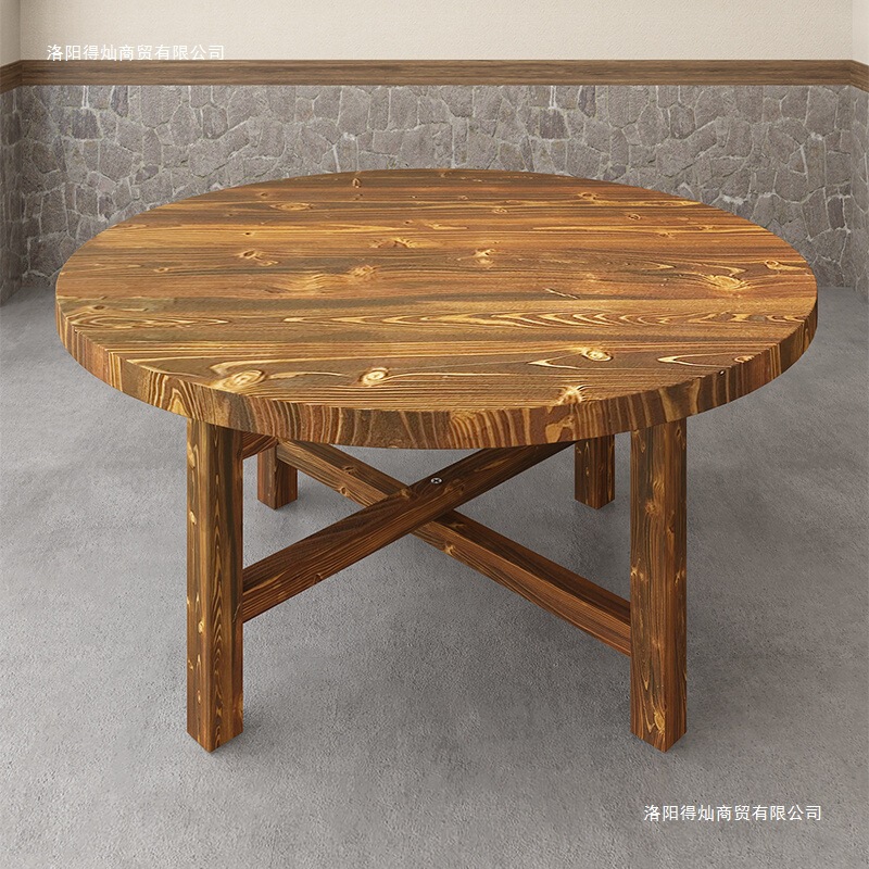 Solid Wood Round Table with Thickened Fir Wood 1.2m for Home Dining, Wooden Table Top 1.1 Meters Folding Dining Table for Commercial Use