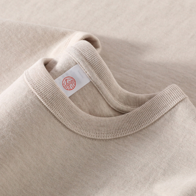 Super durable & milk tea gray 300g heavy sand gray thick brushed cotton long-sleeved T-shirt women's cotton bottoming shirt men Super durable & milk tea gray 300g heavy sand gray thick brushed cotton long-sleeved T-shirt women's cotton bottoming shirt men