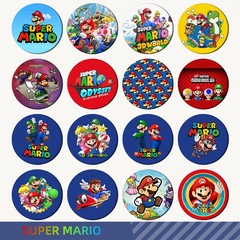 マリーバッジ ゲーム周辺グッズ スーパーマリオ バッジ 丸型ブリキ製 漫画風バッジ レトロバッジ