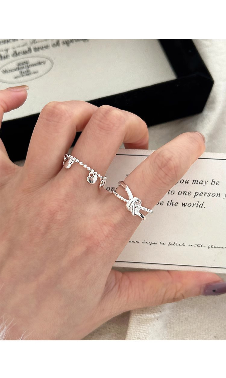 1 Piece Quantity 925 Sterling Silver Heart Shape Rings