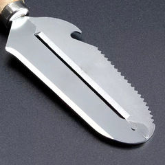 Manufacturer wholesale stainless steel peeler with wooden handle, round head sugarcane knife, multi-purpose fruit peeler, wooden pull shave, round head shave