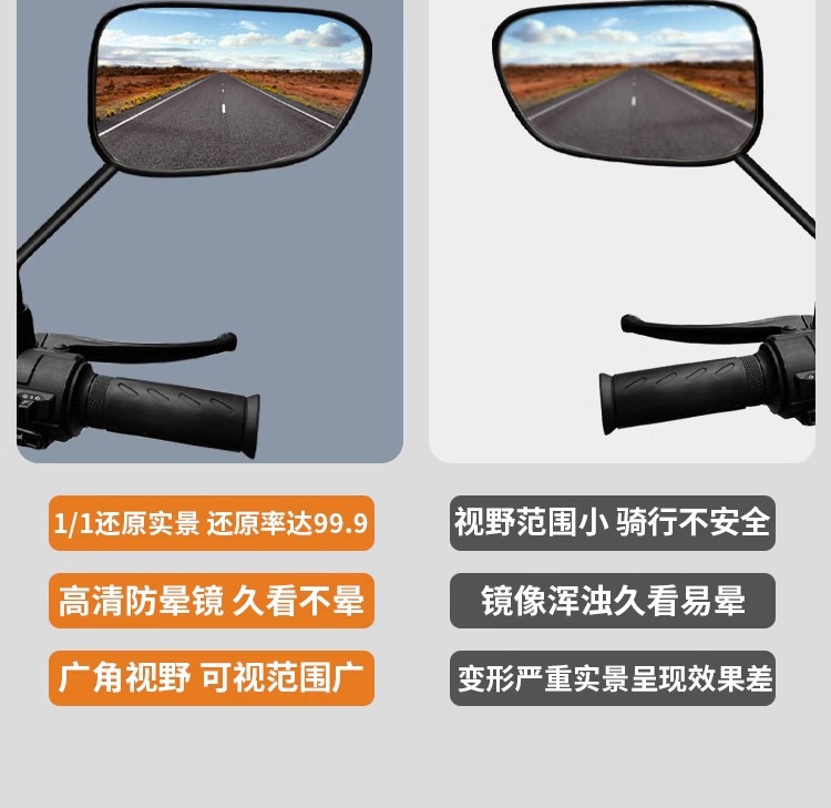 Yadi Electric Car Rearview Mirror Special original E8/E9/G5 mirror battery car mirror modification accessories