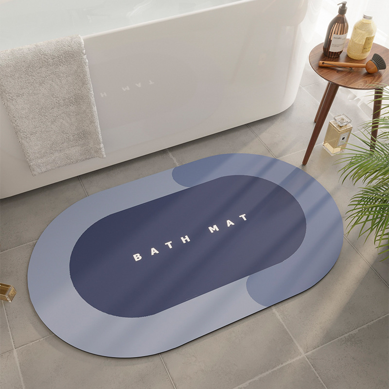 Modern and Simple New Style Bathroom Shower Room Water-Absorbent, Non-Slip, Quick-Drying Diatom Mud Foot Mat, Bathroom Stain-Resistant Floor Mat