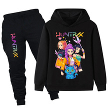 Kpop猎魔女团印花儿童套装小孩连帽衫卫衣套装 PB1233