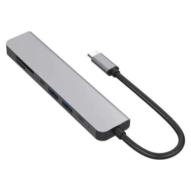 Type-C док-станция семь в одном, многофункциональный USB-C хаб для телефона и ноутбука, HDMI 4K