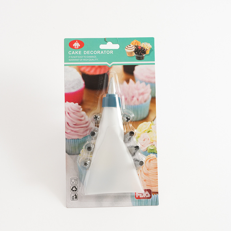 Conjunto de herramientas de enmarcado de flores pastel horneado decoración galletas de extrusión de flores boquilla de enmarcado de flores convertidor de bolsa de diez piezas