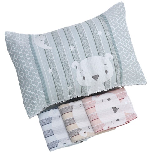 Children's baby pillowcase soft household cotton pillowcase pure cotton pillowcase Korean three-layer gauze student pillowcase