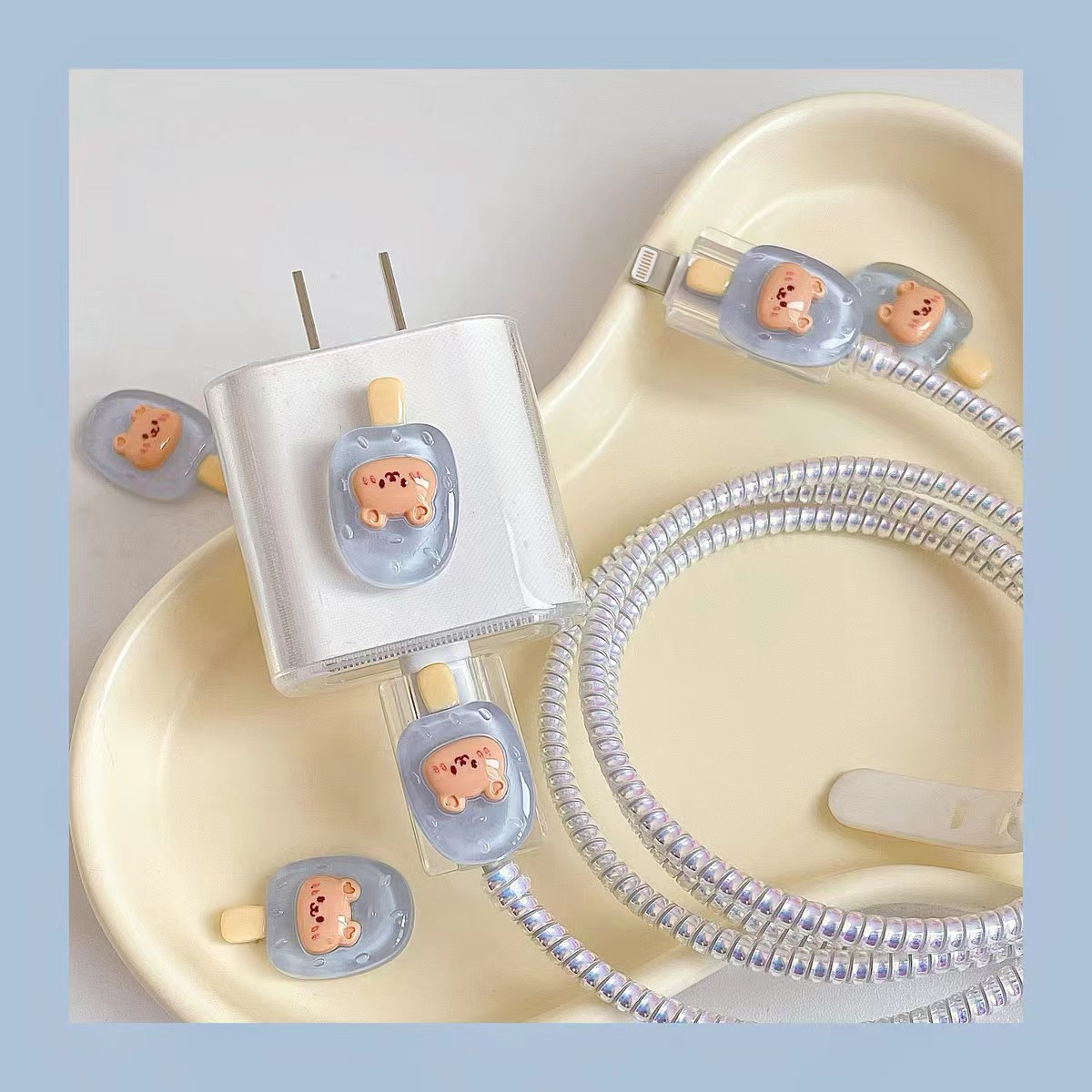 Apple, charger, protective case, cute charging cable, 20W