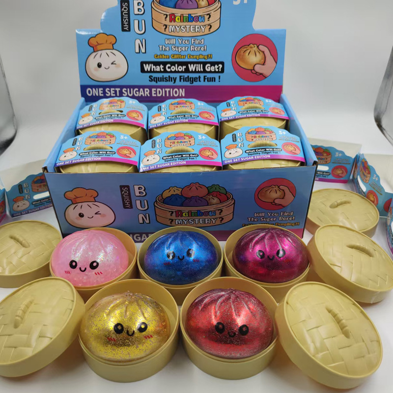 Bollos de bolos de pop transfronterizos, pellizco de pellizco, descompresión de bolos de simulación suaves, forma de bolos de imitación encantadora, interesante, no pegajoso, alivio de la aburrimiento.