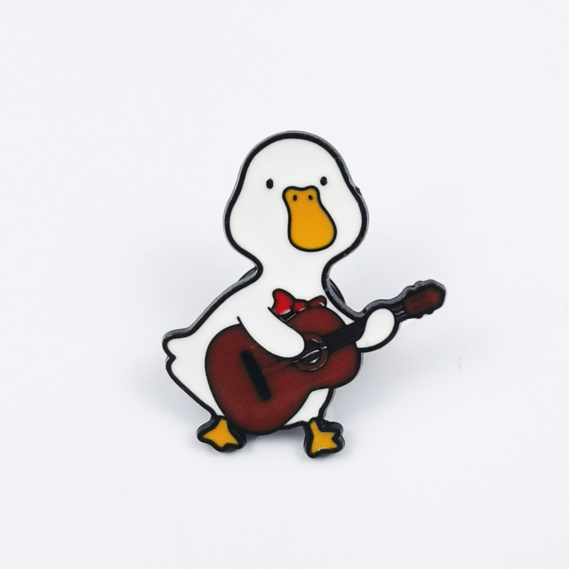 Broche con forma de pato amarillo frito fresco transfronterizo, bolso de pareja de dibujos animados lindo, accesorios fijos, pines de placa de aleación image 33