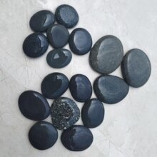 绘画石手绘扁卵石DIY彩绘黑鹅卵石画画用的创意石头片石天然石