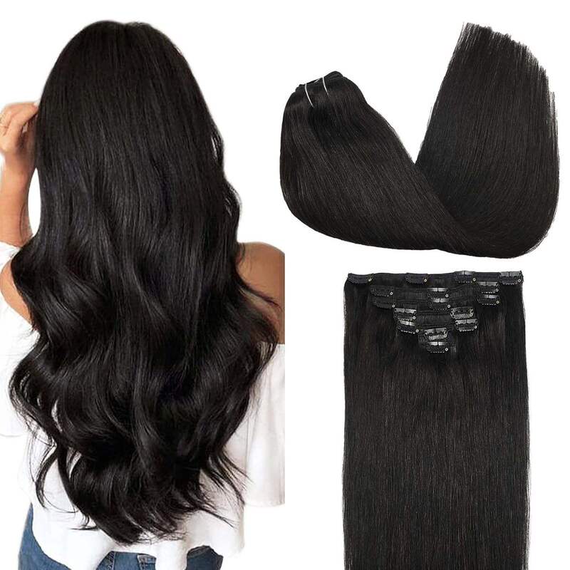 Custom Wig Clip-In Hair Extensions Factory, Real Black Hair Extensions for Women, Clip-In Human Hair Extensions, Comfortable, Cross-Border