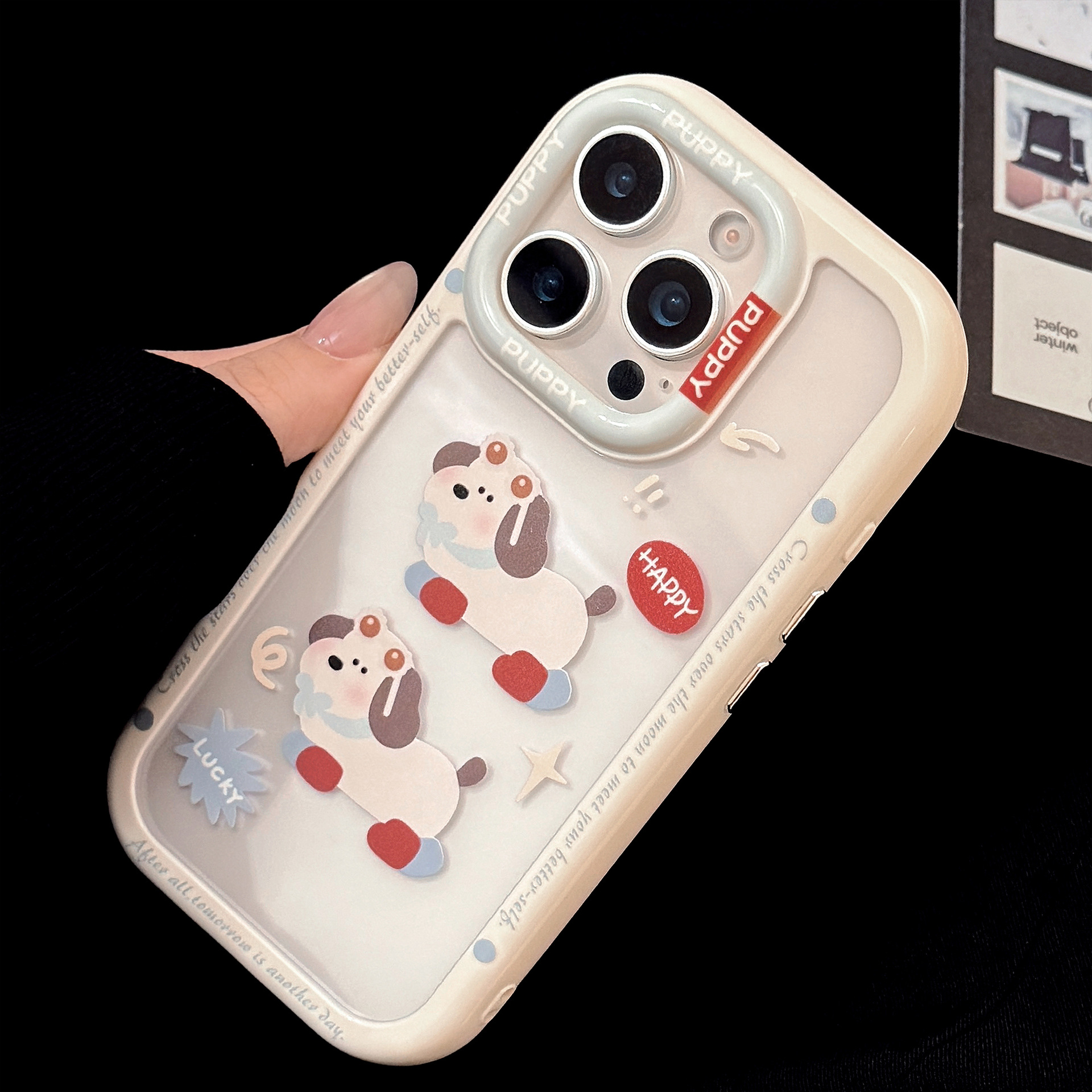 Cover protettiva per iphone con cagnolino e occhiali_voghion.com