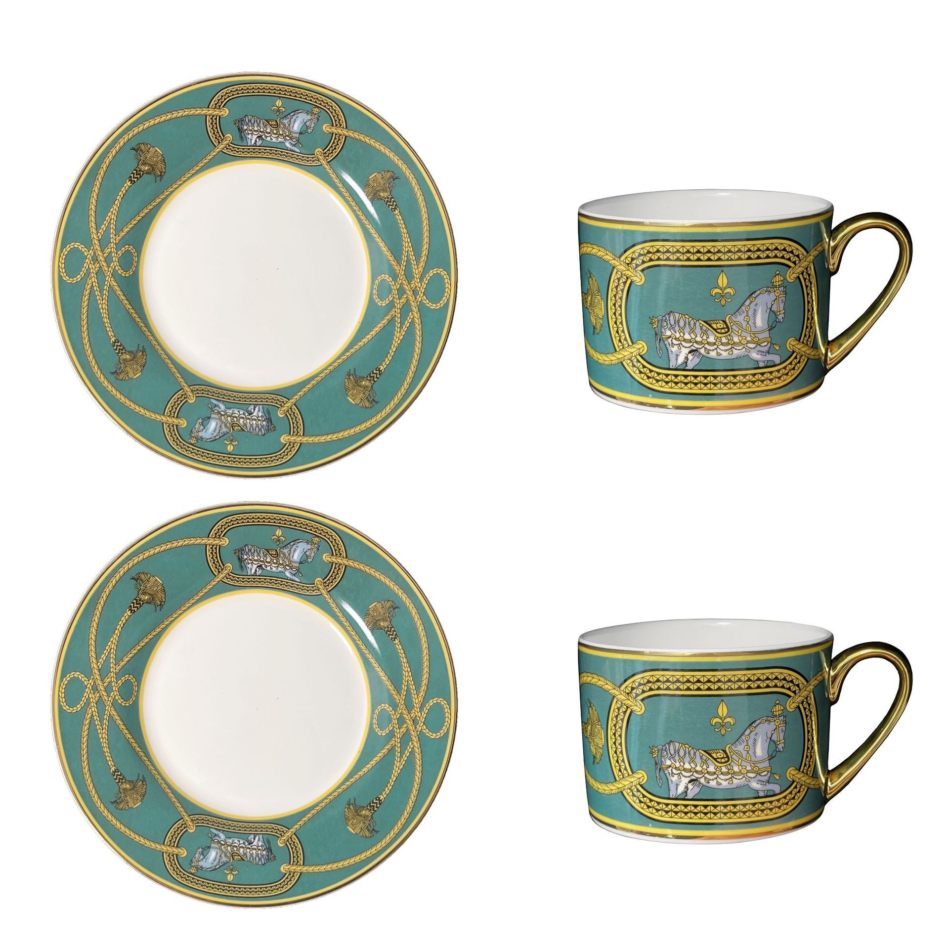 Corte europea transfronteriza retrógrada taza de café de porcelana casera doble taza de plato taza de cerámica taza de té de la tarde pareja