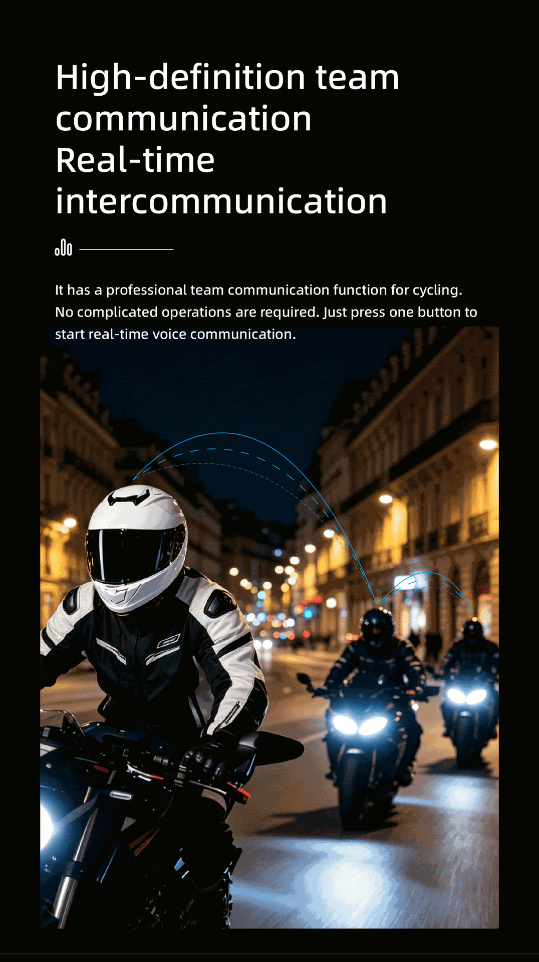 Cross-border motorcycle helmet Bluetooth headset, waterproof, noise-canceling, for group communication and intercom while riding