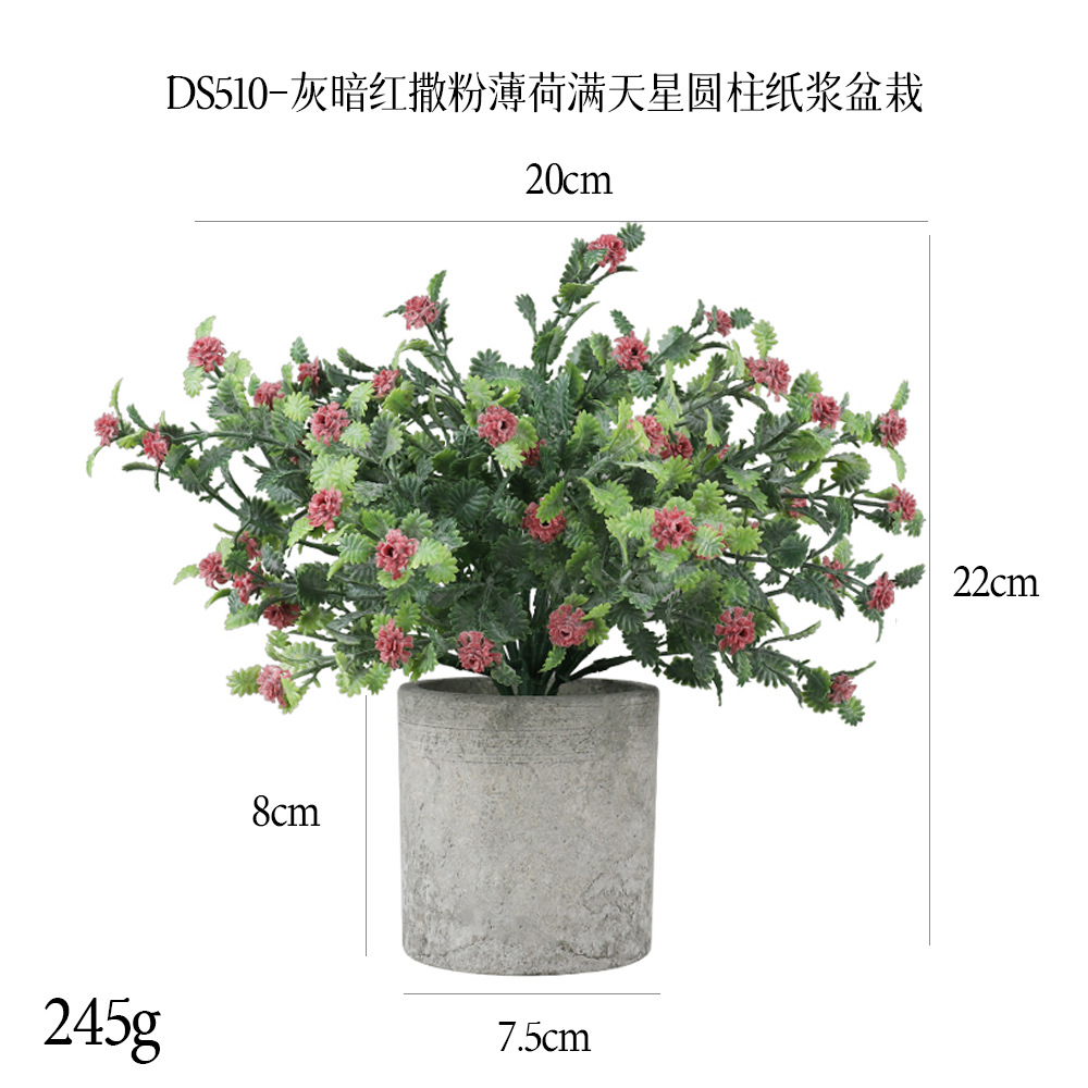 240 tipos de combinaciones de bonsáis de pulpa cilíndrica de plantas verdes artificiales, adornos pequeños de escritorio transfronterizos, macetas de plantas artificiales. image 60