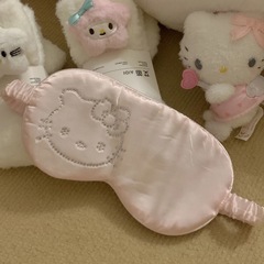卡通Kitty 烫钻猫头丝滑仿真丝眼罩夏季透气遮光护眼罩女睡眠眼罩