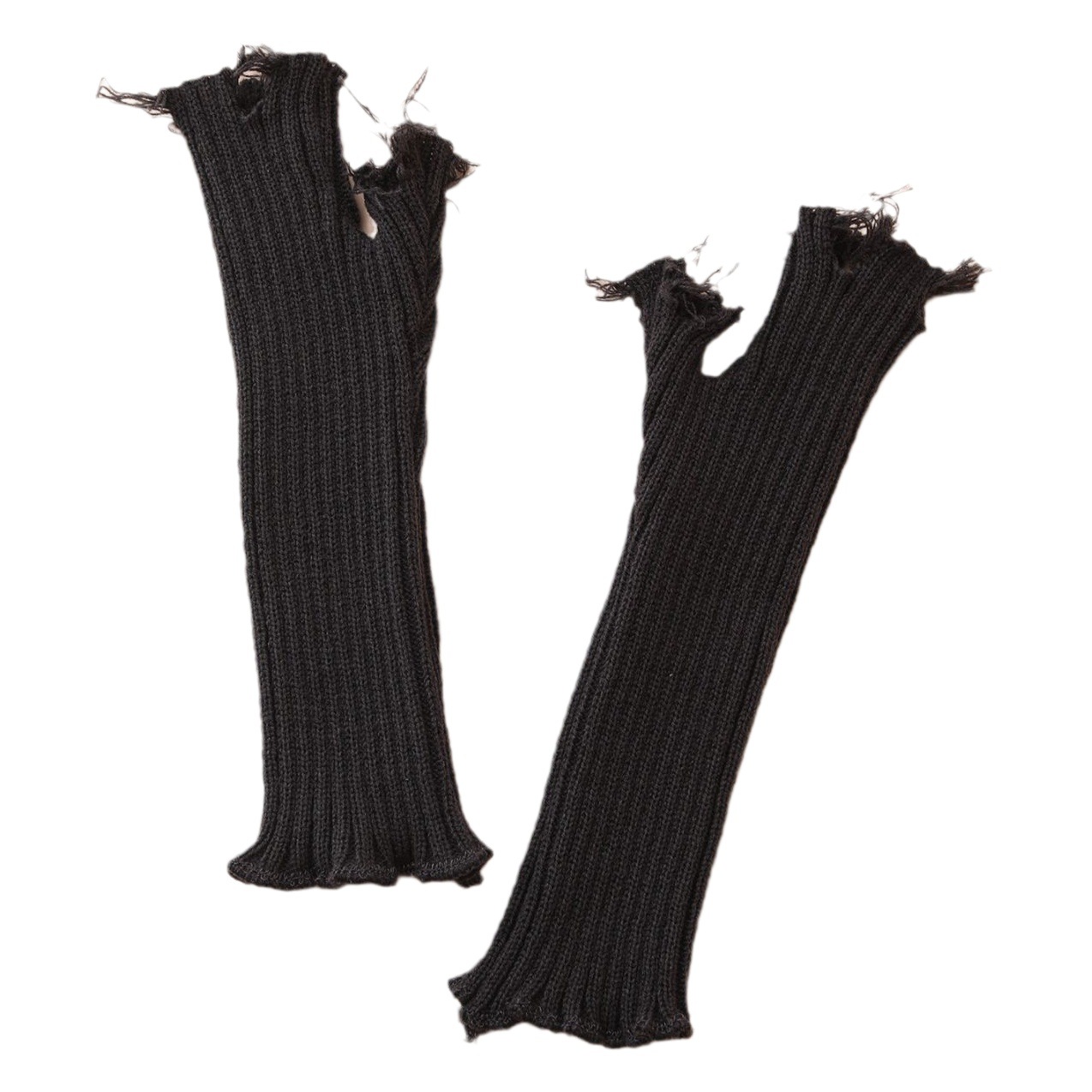 Otoño e Invierno nueva moda personalizada rasgado de punto guantes medio dedo