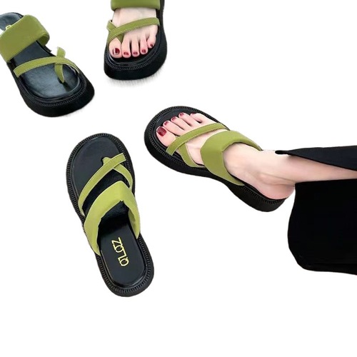 Outerwear women's summer ultra-hot fashionable footprint-feeling beach toe-open Roman sandals