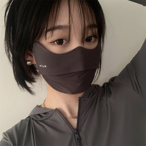 High-end sun protection women's anti-UV veil breathable 3D eye protection sunshade ice silk contour mask summer