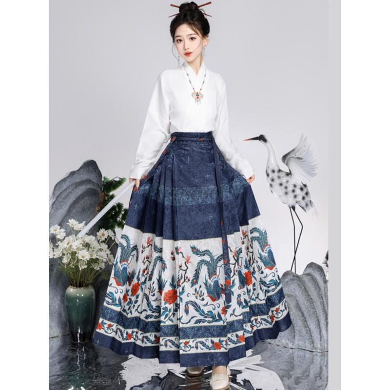 New [Fengming Chaoyang] original Ming-style Hanfu for women, improved slim-fit new Chinese-style national-style horse-face skirt daily outfit