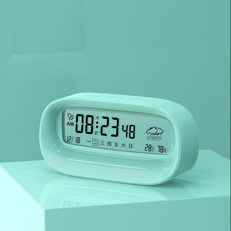 知能創意LCD電子目覚まし時計夜光静音温度時間時間学生自律定時学習カウントダウンタイマー|undefined