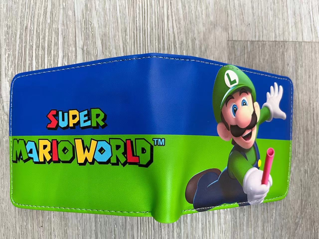Nuevo Super Mary cartera corta Super Mario estudiante unisex pu cuero Snap cartera