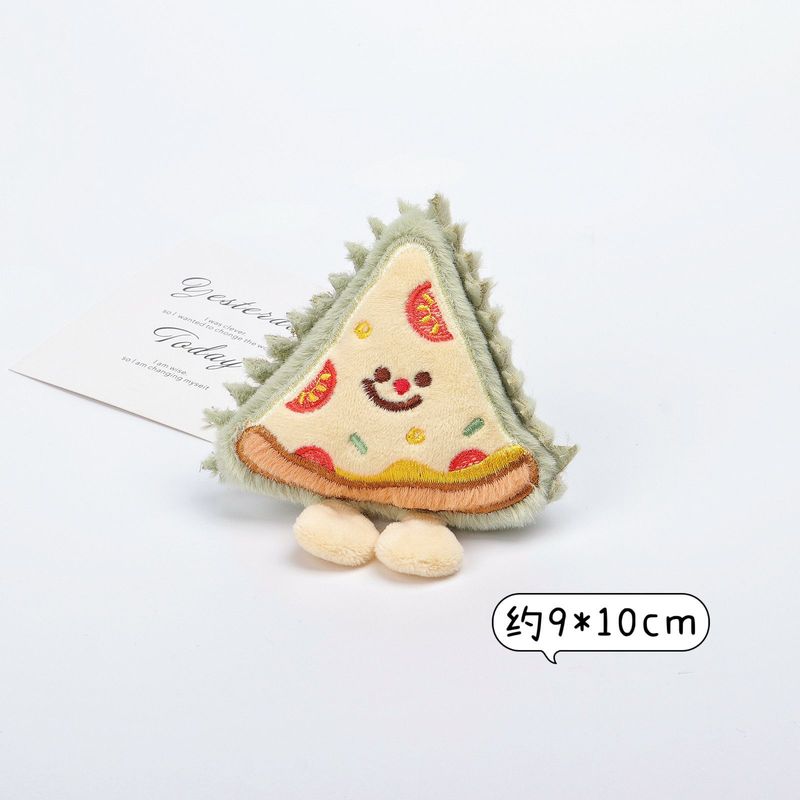 卡通毛绒仿真食物榴莲披萨草莓pizz造型胸针书包装饰玩偶挂件饰品|undefined