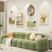 餐厅壁画奶油沙发背景墙挂画高级组合客厅感法式装饰画轻奢风景风