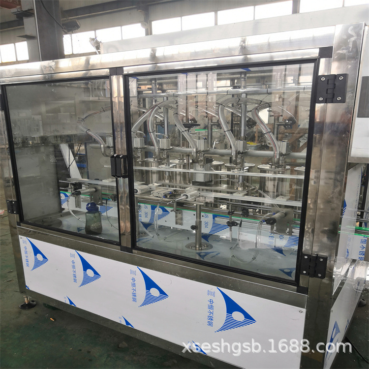 二手直线式玻璃水灌装机 油污净、洗衣液灌装机 液体、膏体灌装机