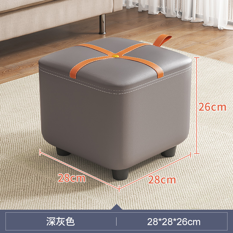 Tecnología tela suave bolsa Internet celebridad pequeño taburete casa taburete bajo puerta Cambio de zapatos taburete sala de estar sofá taburete madera maciza banco pequeño