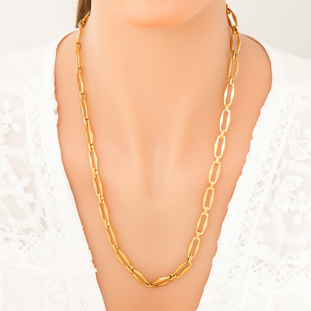 20g Weight PVD Coated Gold Plating Process Chain Jewelry Making Type 18K Real Gold Plated Plating Material cable chain Chain Type 1 Piece Quantity 304 Stainless Steel Material Geometric Pattern Simple Style Style Plating Craft 1 Piece 304 Stainless Steel Cable Chain Chain Necklace Chain 10